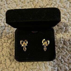 Gold Plated Bow Earrings